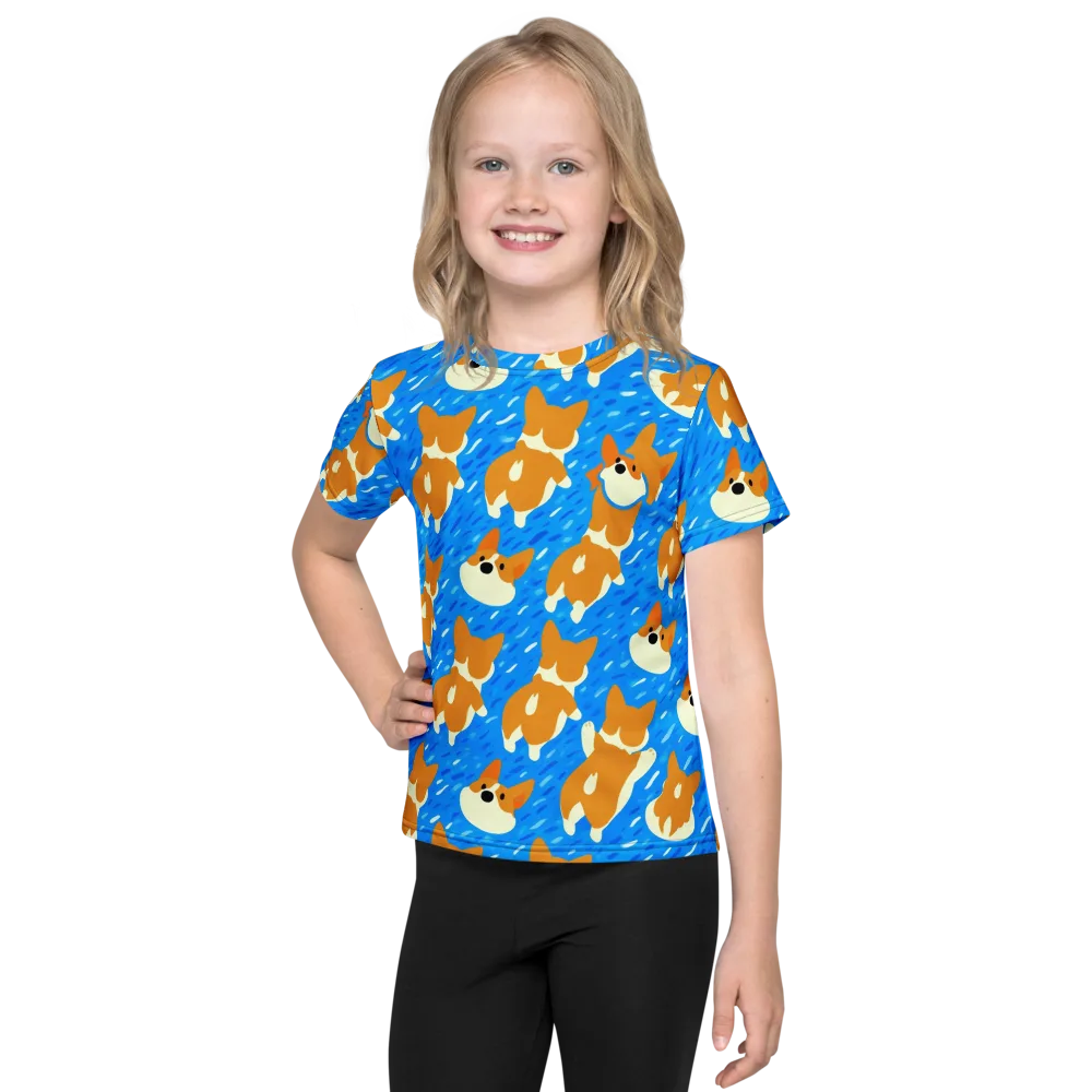 Blue Zoomies on Kids Crew Neck T-Shirt — Front
