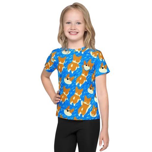 Blue Zoomies on a Kids Crew Neck T-Shirt