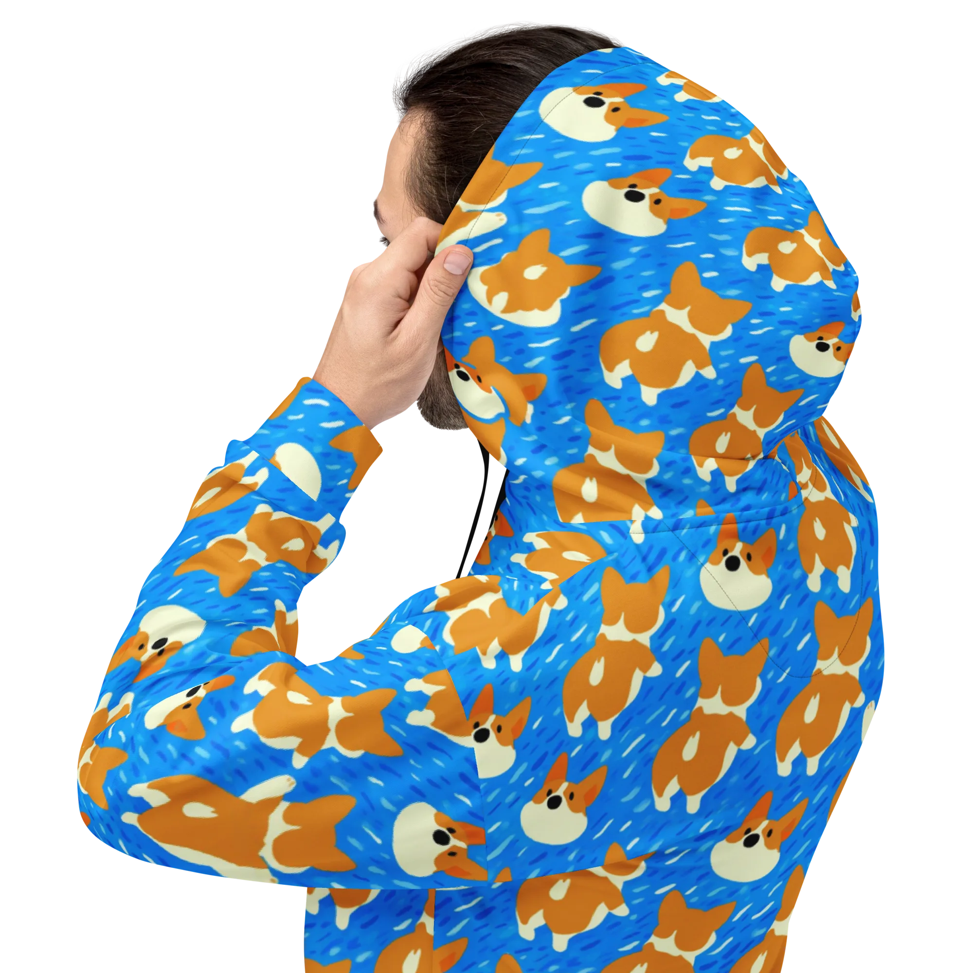 Blue Zoomies on Hoodie — Back