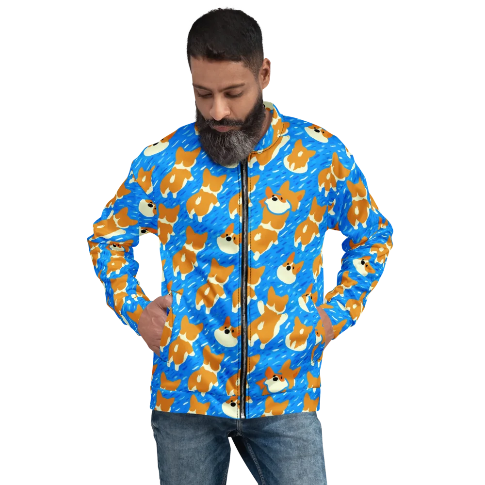 Blue Zoomies on Bomber Jacket — Front