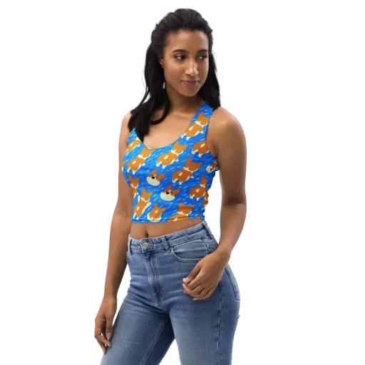 Blue Zoomies on a Crop Top