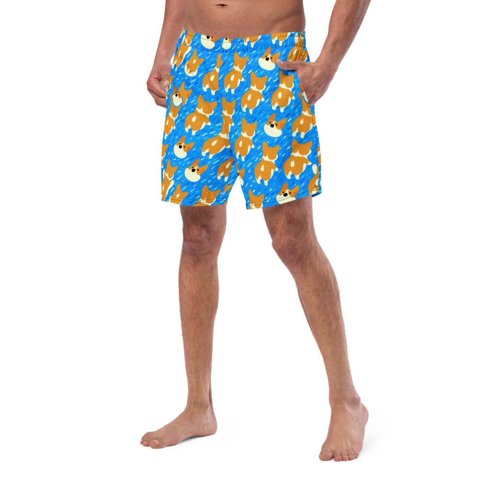 Blue Zoomies on Swim Trunks — Left Front