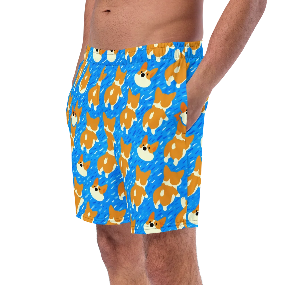 Blue Zoomies on Swim Trunks — Left Front