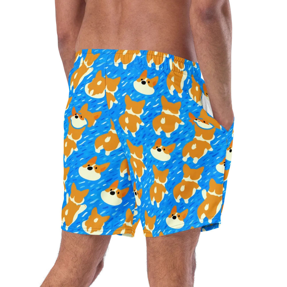 Blue Zoomies on Swim Trunks — Right Back