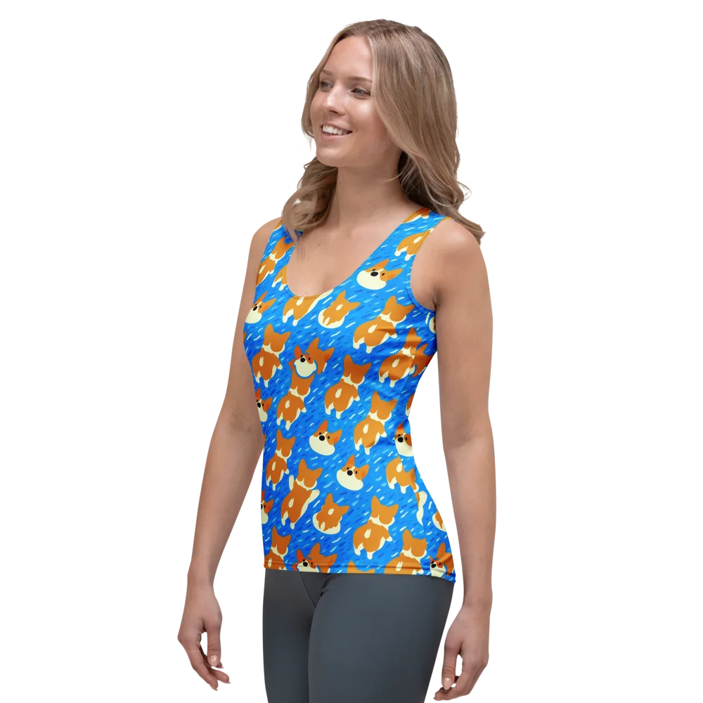 Blue Zoomies on Women's Tank Top — Left Front