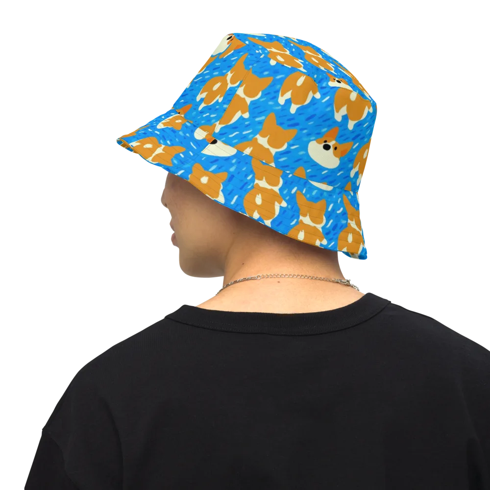 Blue Zoomies on Reversible Bucket Hat — Back Inside