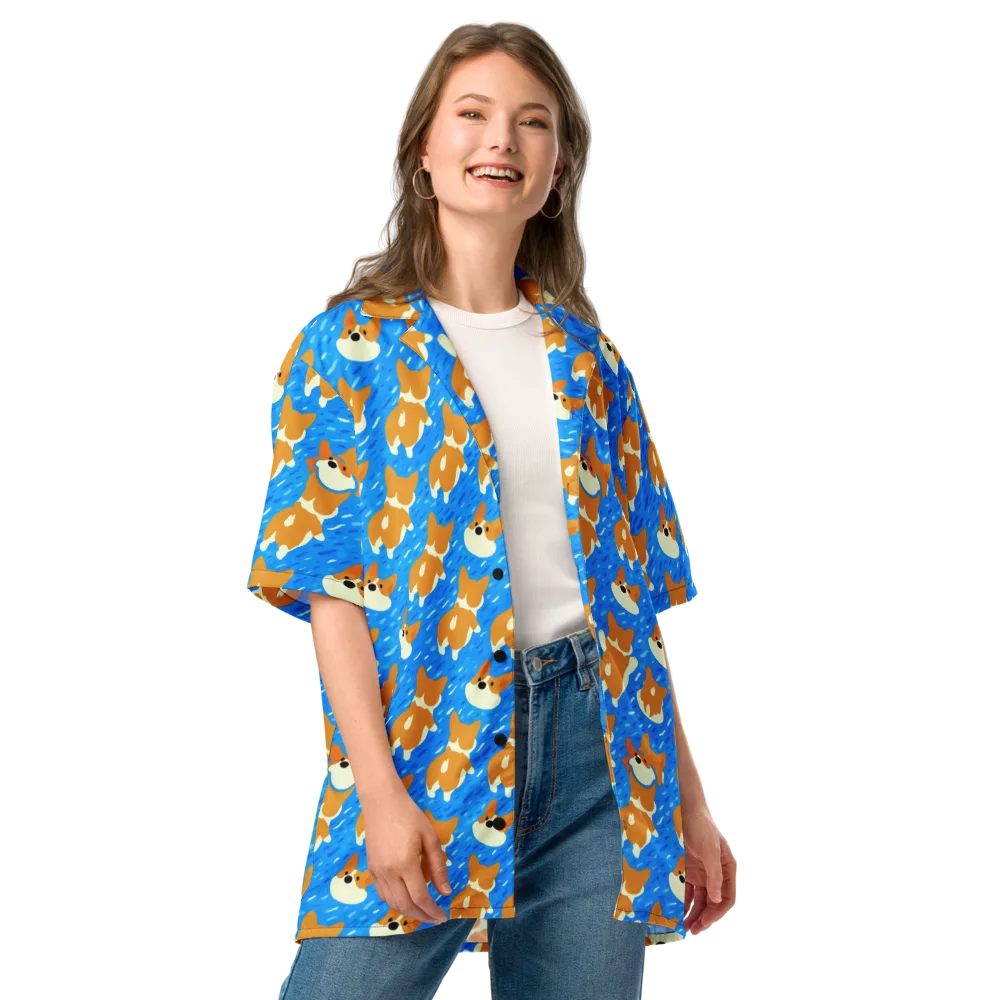 Blue Zoomies on Button Shirt — Front