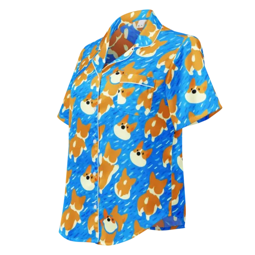 Blue Zoomies on a Women's Short Sleeve Pajama Top