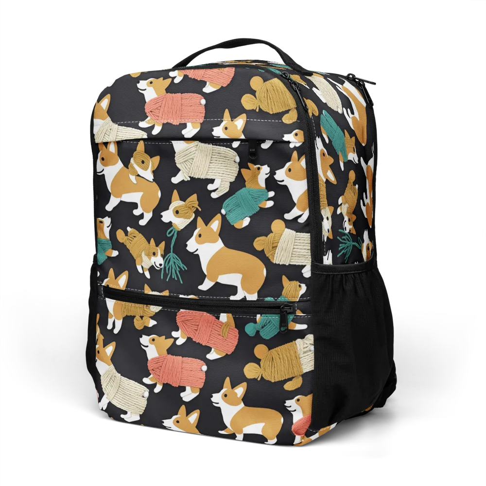 Corgi Cozy on Utility Backpack — Left Front