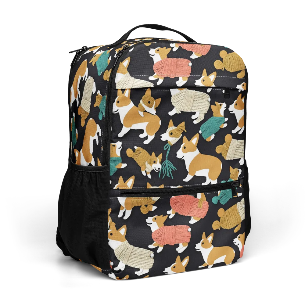 Corgi Cozy on Utility Backpack — Right Front