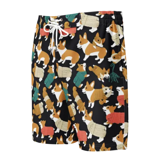 Corgi Cozy on a Men's Board Shorts