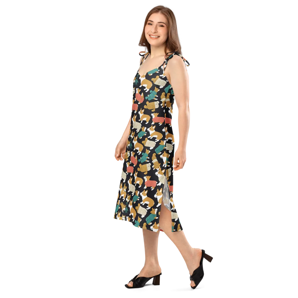 Corgi Cozy on Slip Dress — Left Front