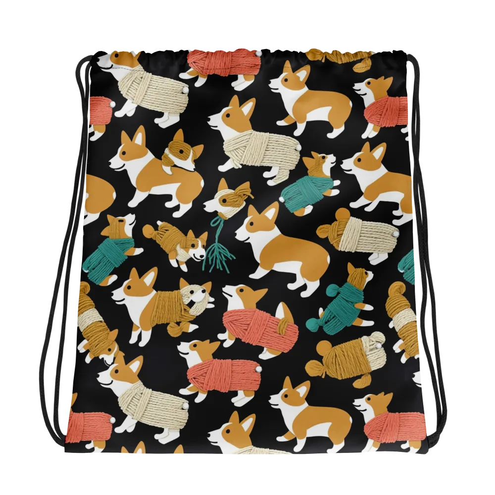 Corgi Cozy on Drawstring Bag — Photo