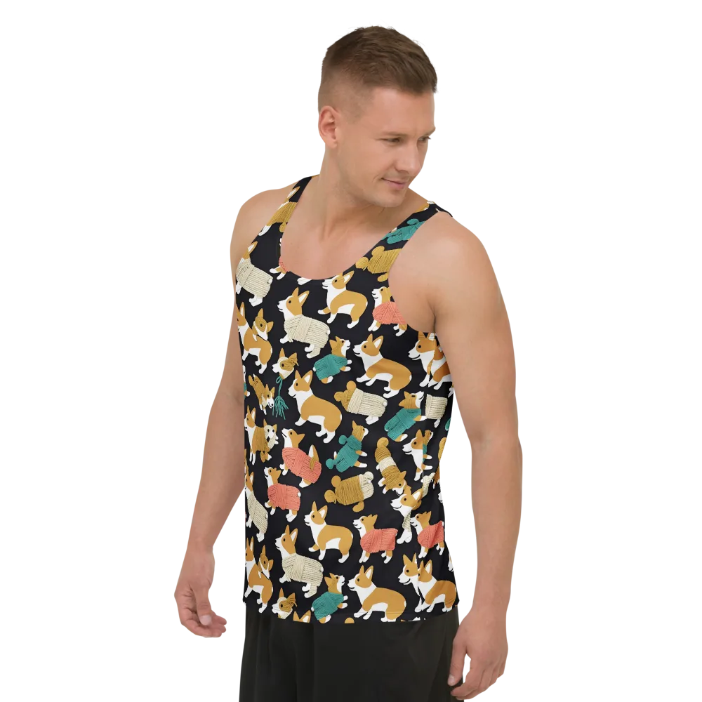 Corgi Cozy on Men's Tank Top — Left Front
