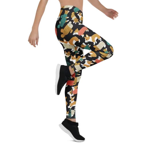 Corgi Cozy on a Leggings
