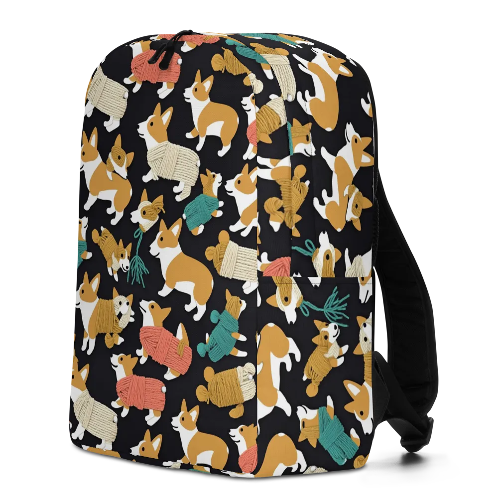 Corgi Cozy on Minimalist Backpack — Left