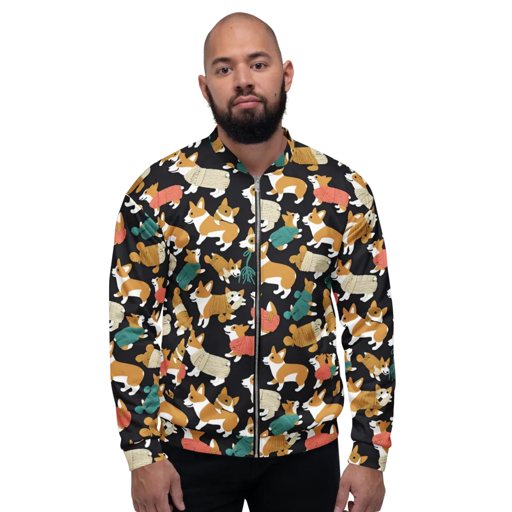 Corgi Cozy on Bomber Jacket — Front