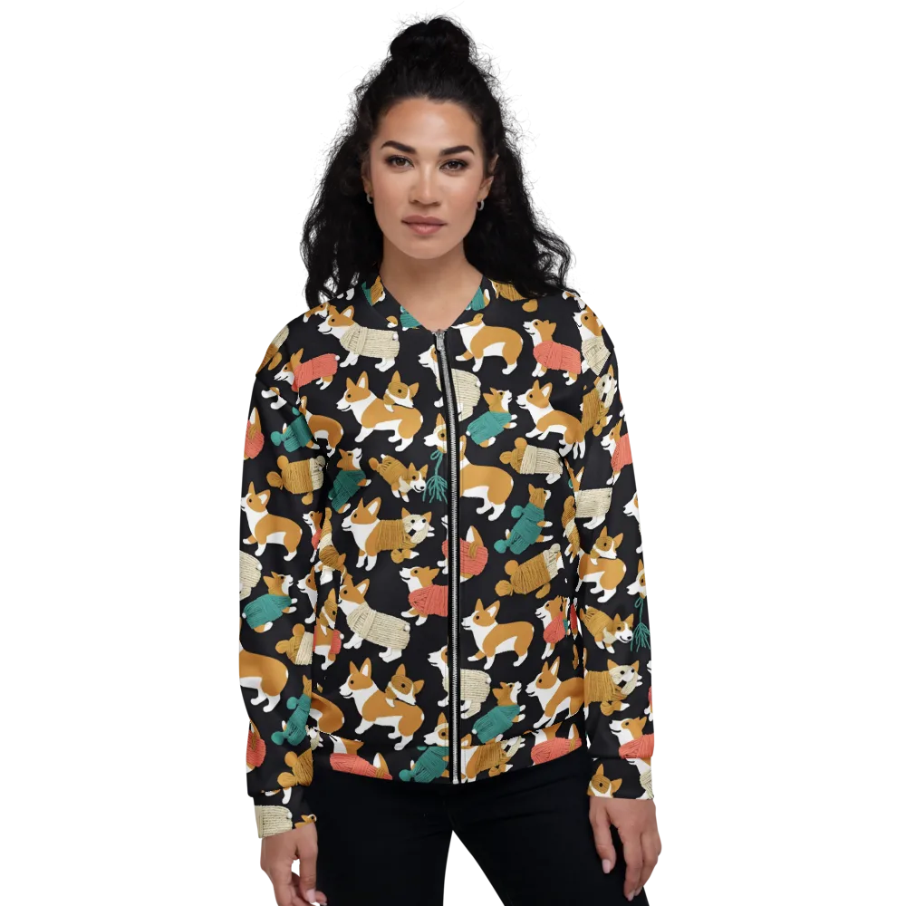 Corgi Cozy on Bomber Jacket — Front