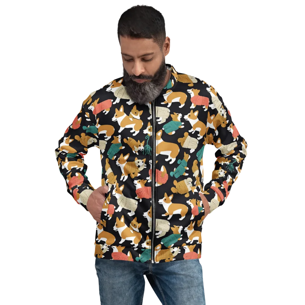 Corgi Cozy on Bomber Jacket — Front