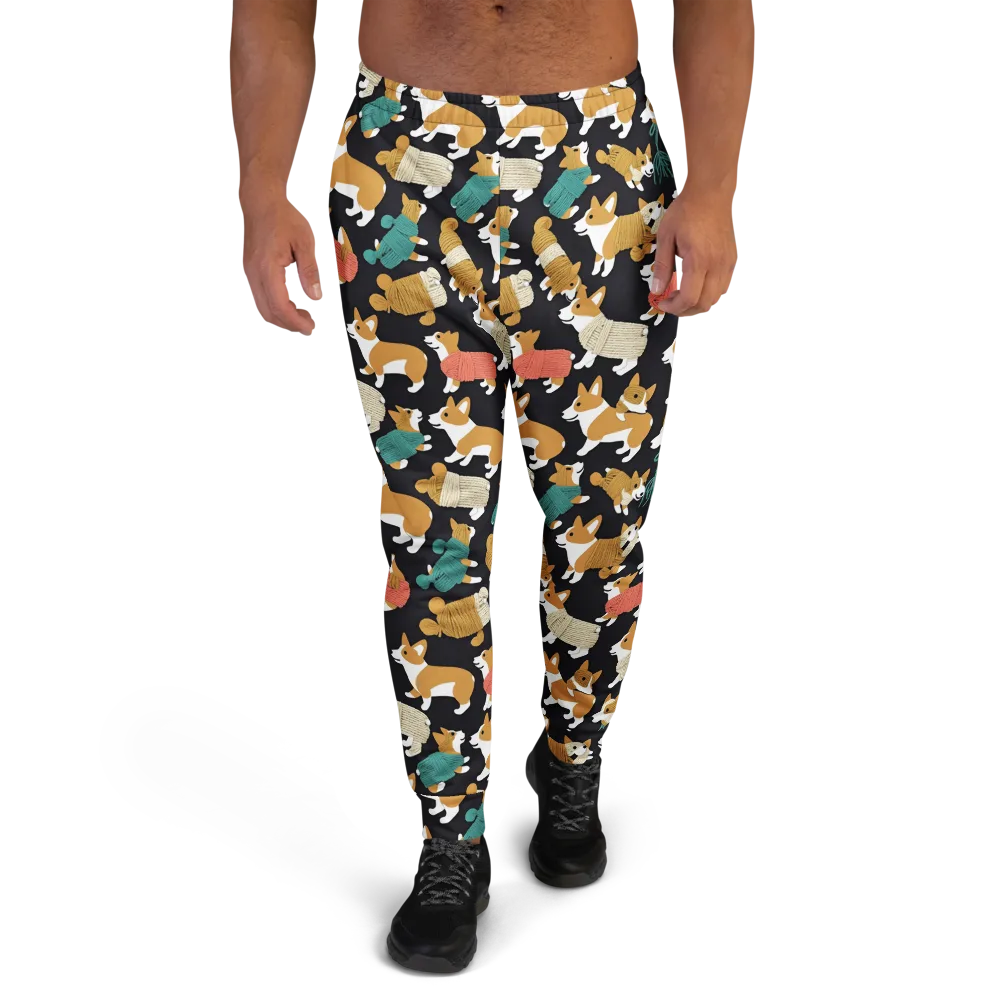 Corgi Cozy on Men's Joggers — Front