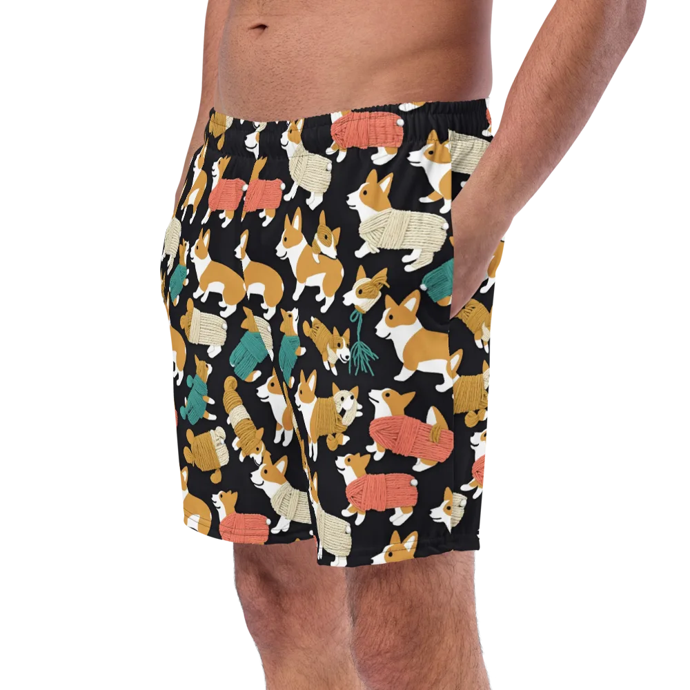 Corgi Cozy on Swim Trunks — Left Front