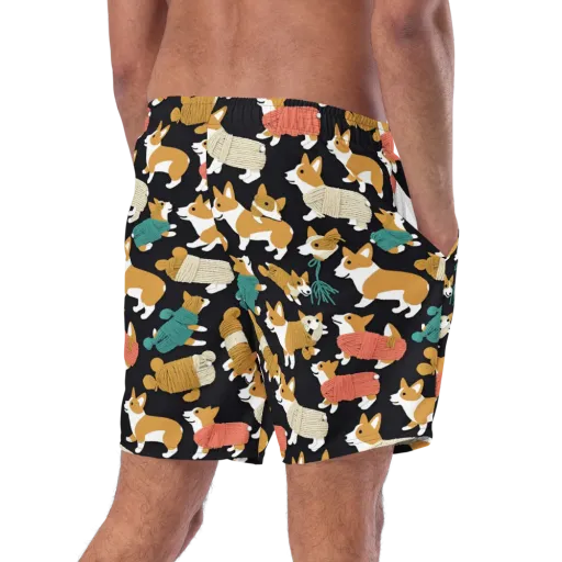 Corgi Cozy on a Swim Trunks