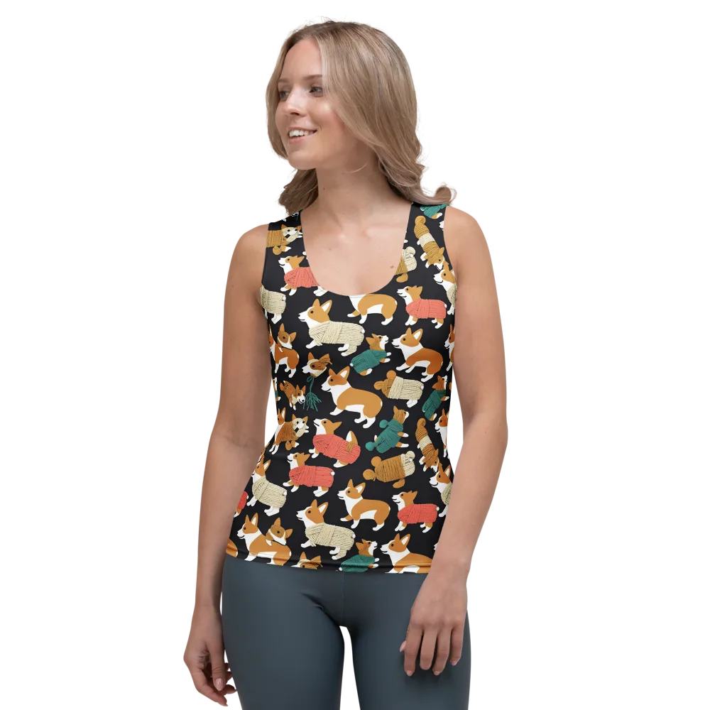 Corgi Cozy on Women's Tank Top — Front