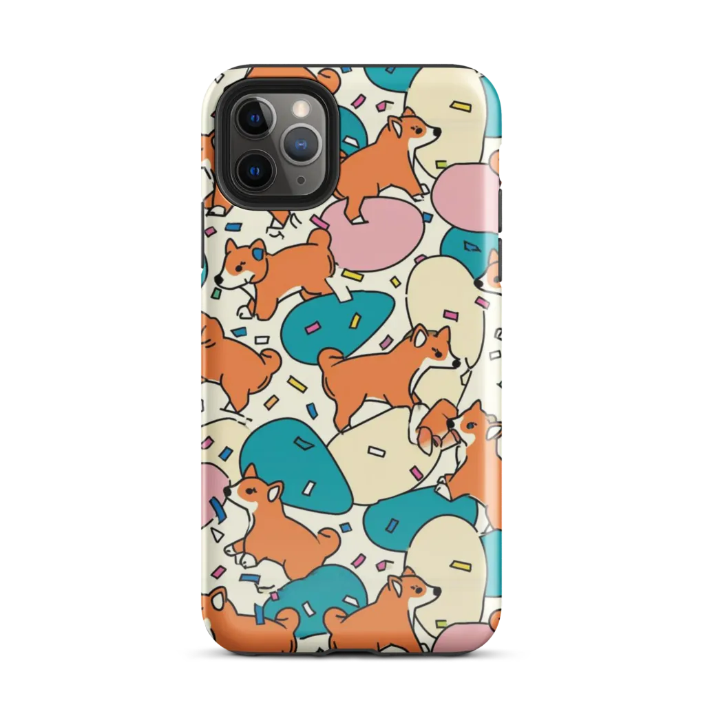 Coral Corgi Carnival on Tough Case for iPhone® — Front