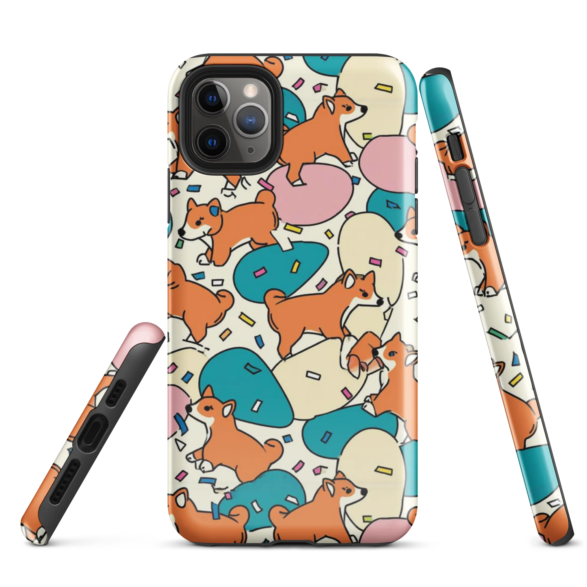 Coral Corgi Carnival on Tough Case for iPhone® — Front