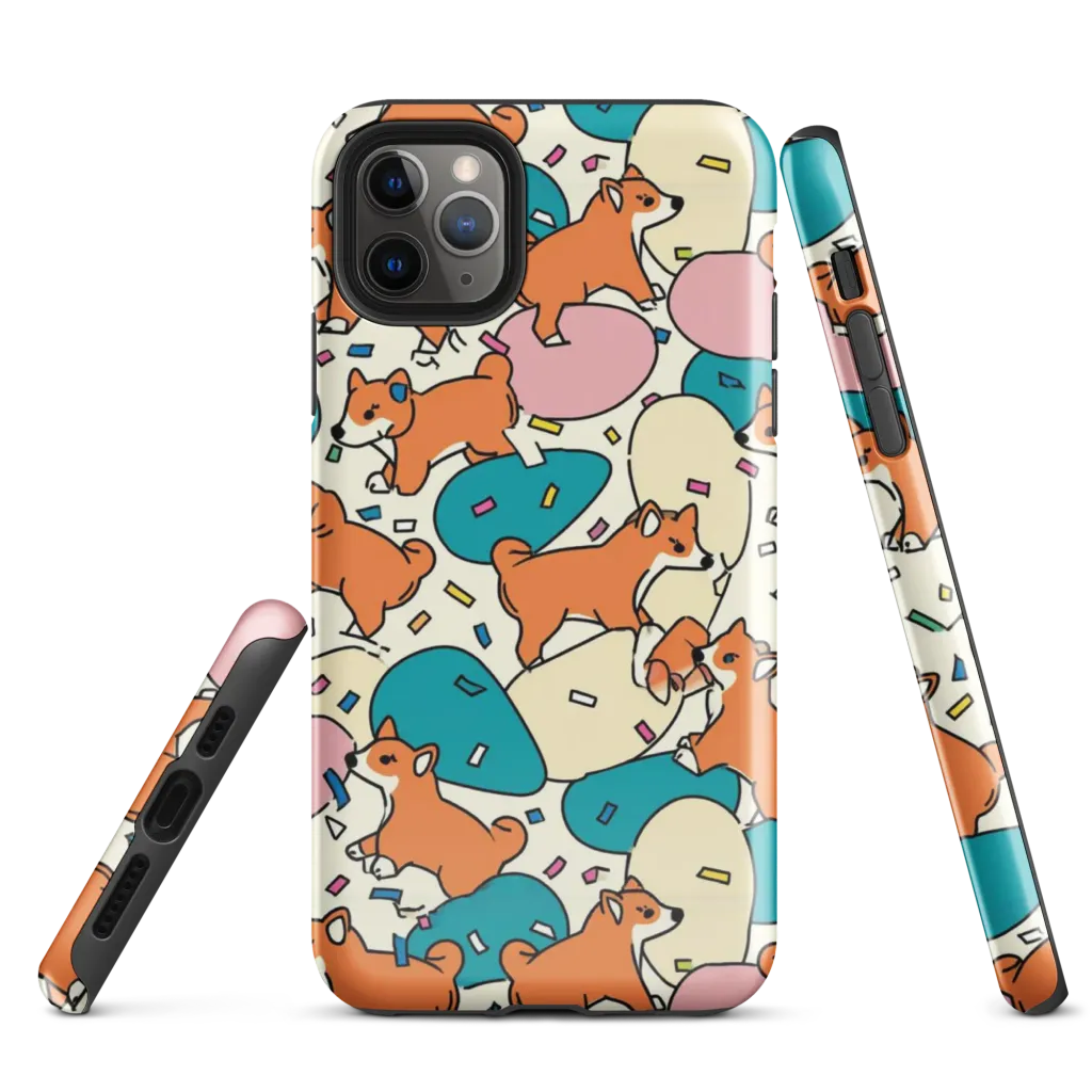 Coral Corgi Carnival on Tough Case for iPhone® — Front