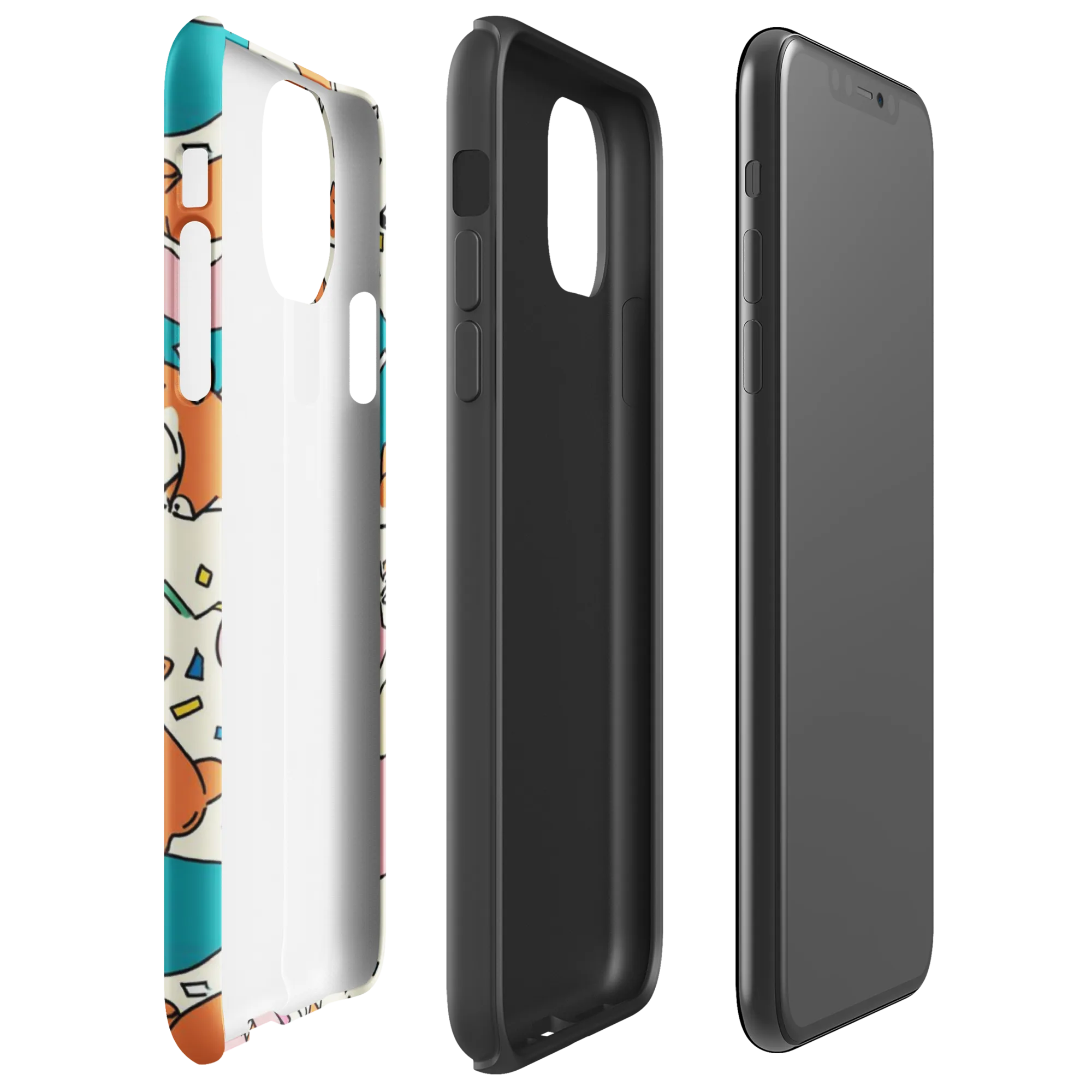 Coral Corgi Carnival on Tough Case for iPhone® — Right