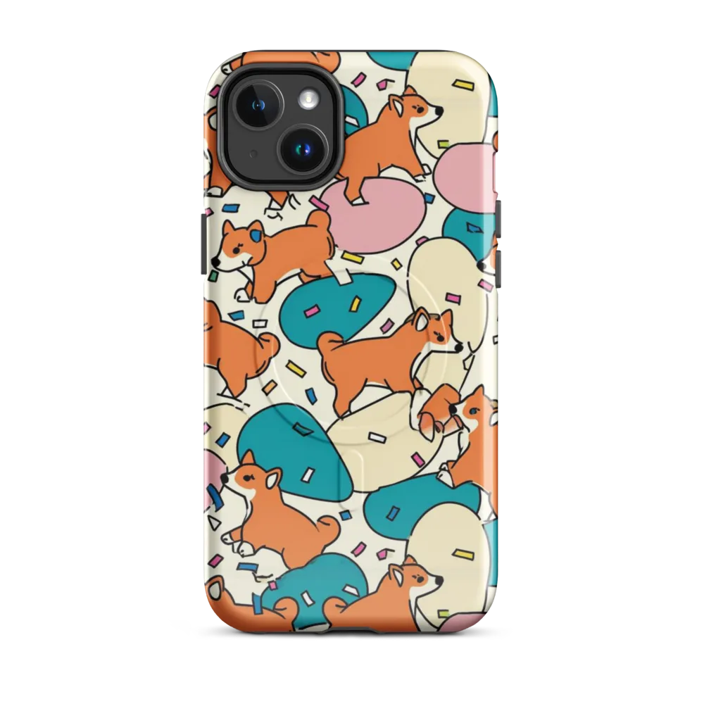 Coral Corgi Carnival on MagSafe Tough Case for iPhone® — Front