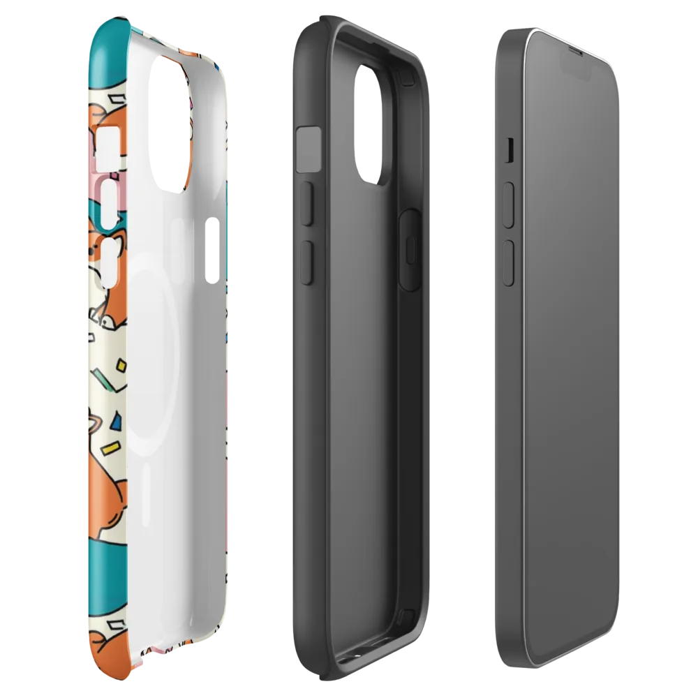 Coral Corgi Carnival on MagSafe Tough Case for iPhone® — Front