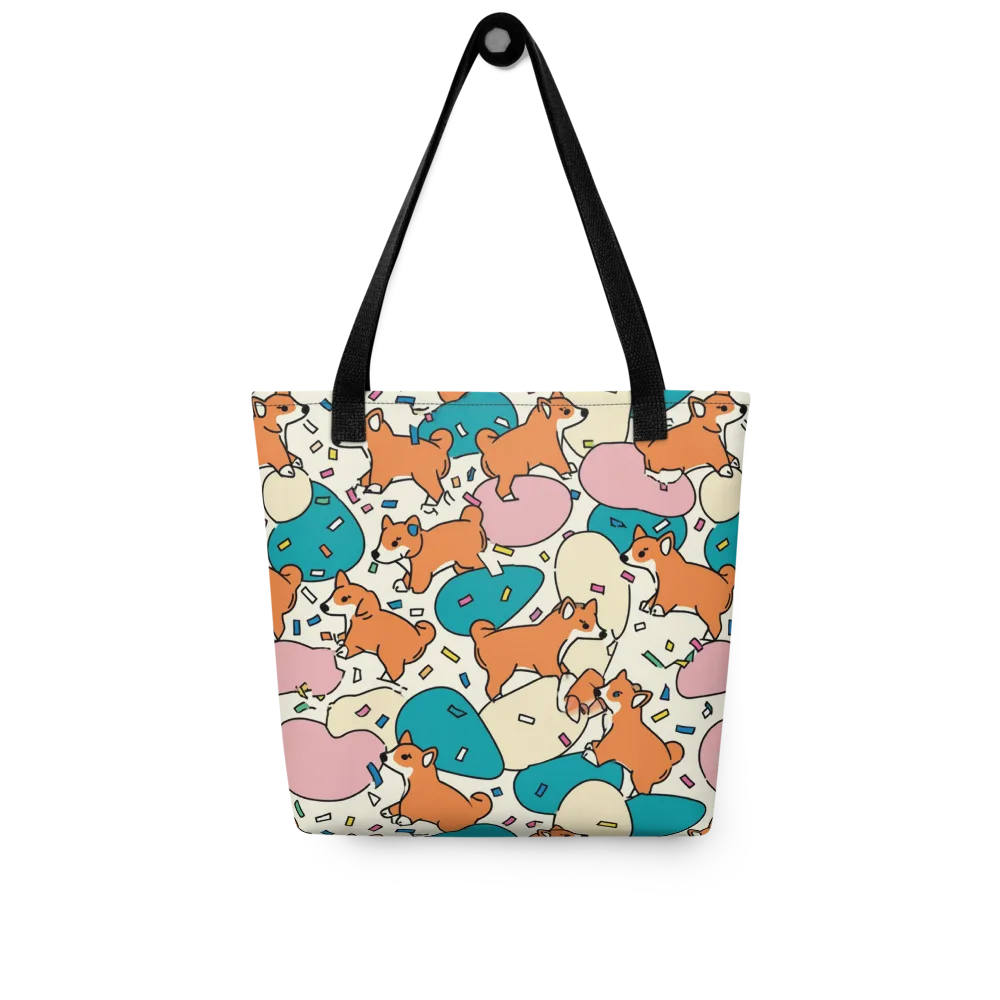 Coral Corgi Carnival on Tote Bag — Front