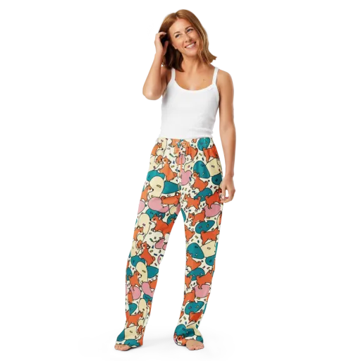 Coral Corgi Carnival on a Women's Pajama Pants