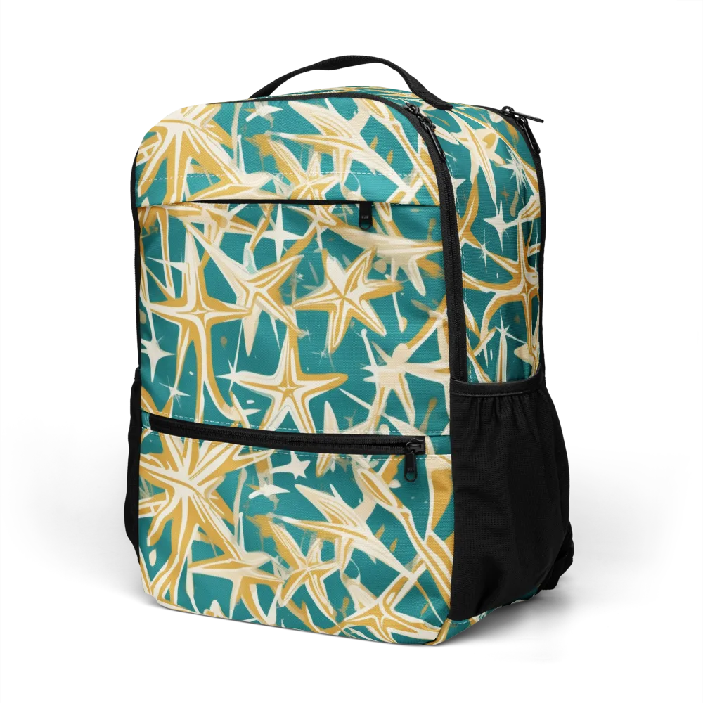 Teal Starburst on Utility Backpack — Left Front