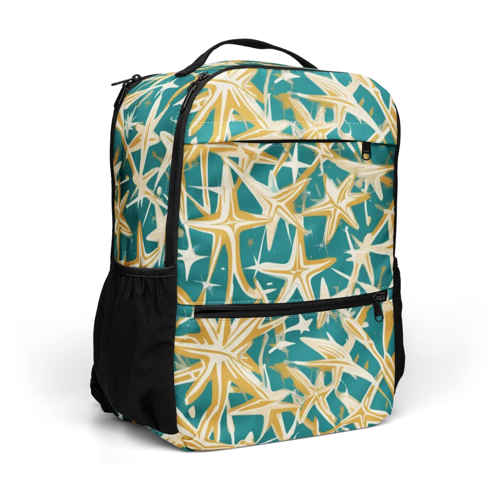 Teal Starburst on Utility Backpack — Right Front