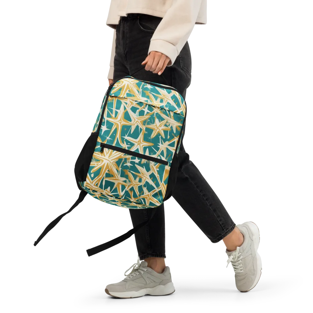 Teal Starburst on Utility Backpack — Front