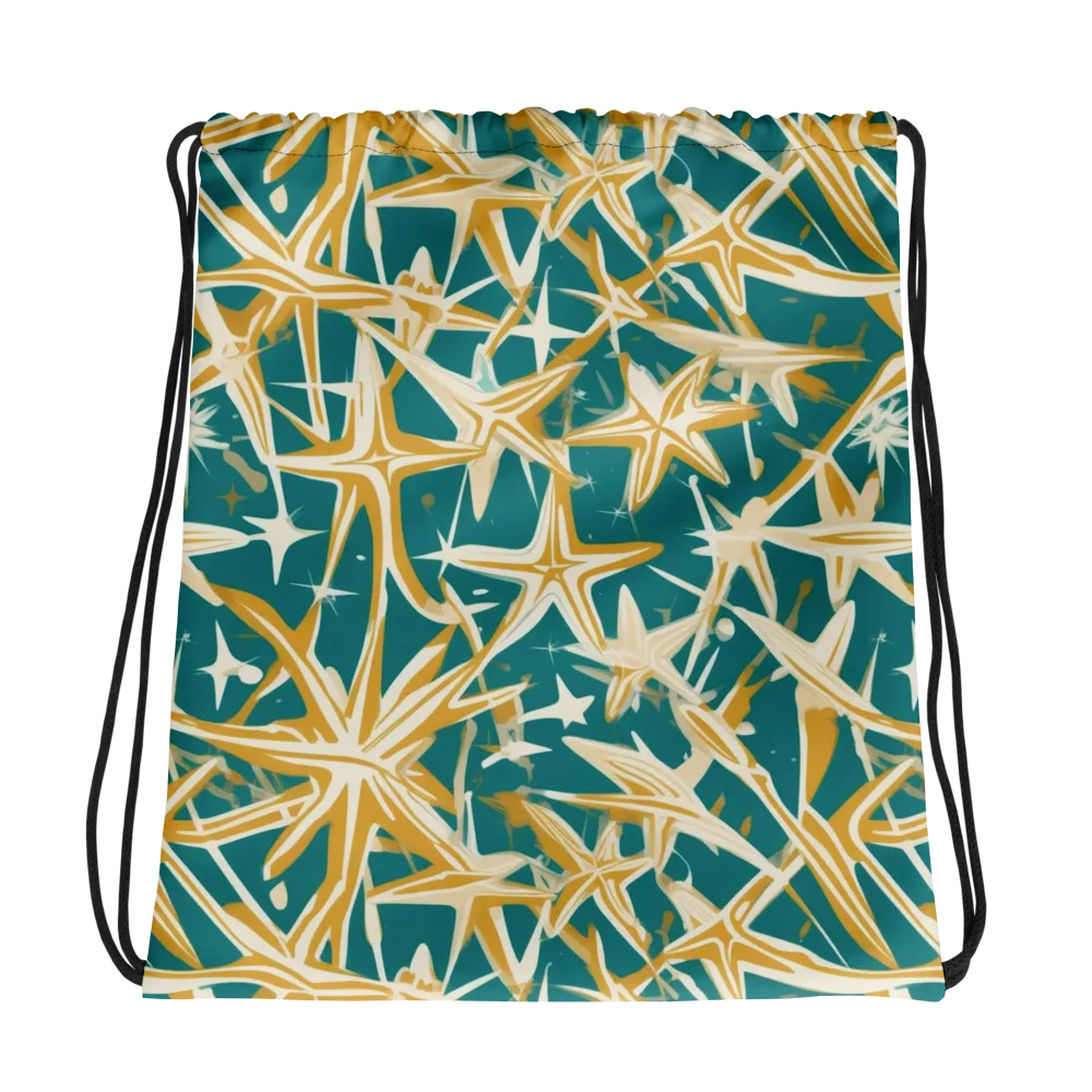 Teal Starburst on Drawstring Bag — Photo