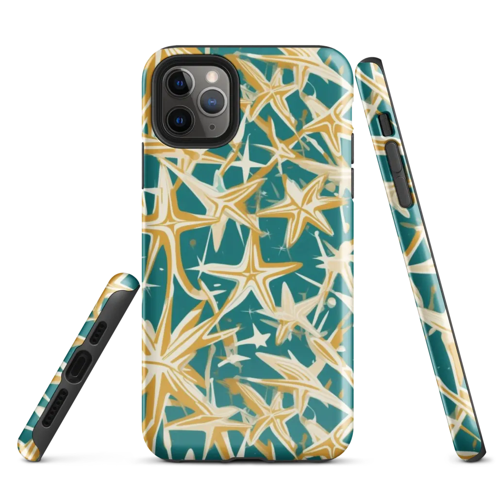 Teal Starburst on Tough Case for iPhone® — Front