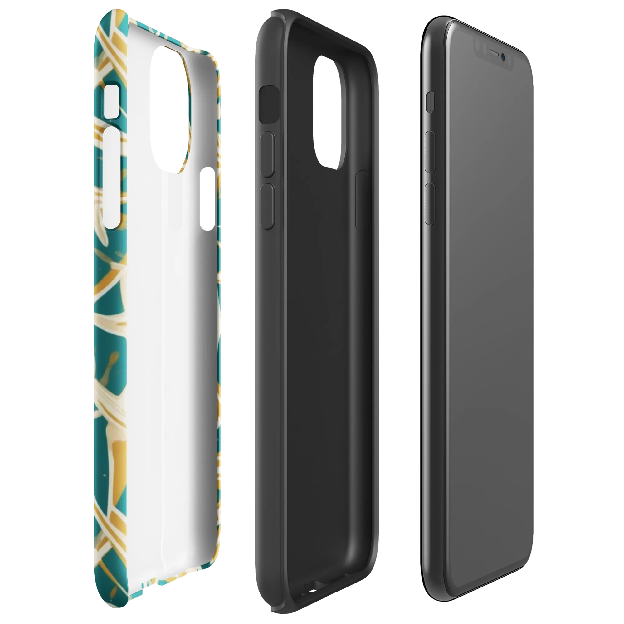 Teal Starburst on Tough Case for iPhone® — Right