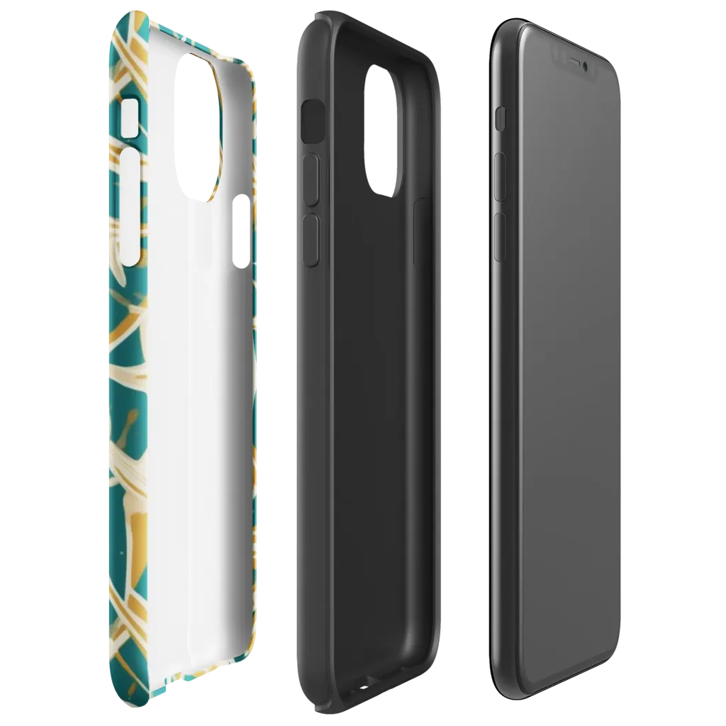 Teal Starburst on Tough Case for iPhone® — Right