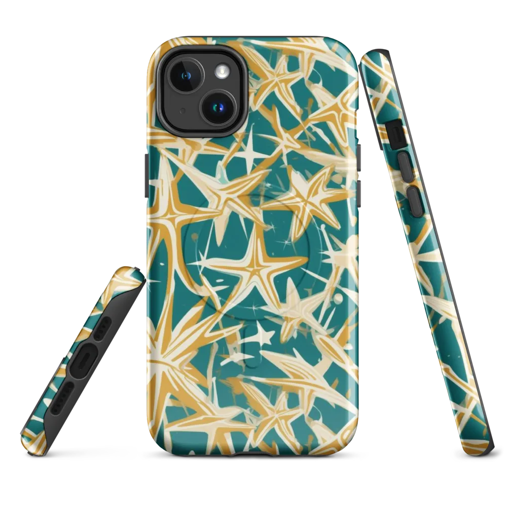 Teal Starburst on MagSafe Tough Case for iPhone® — Front