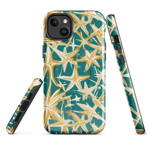 Teal Starburst on a MagSafe Tough Case for iPhone®