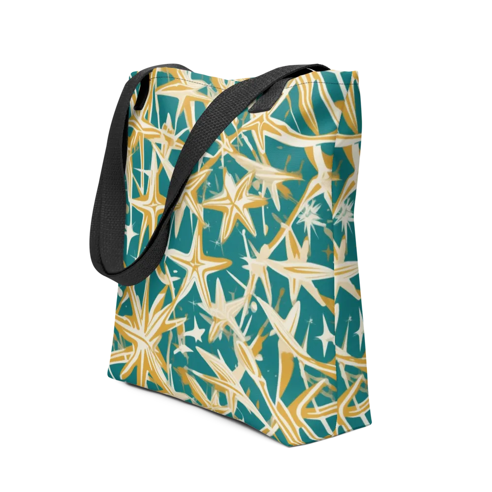 Teal Starburst on Tote Bag — Front
