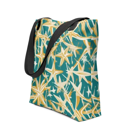 Teal Starburst on a Tote Bag