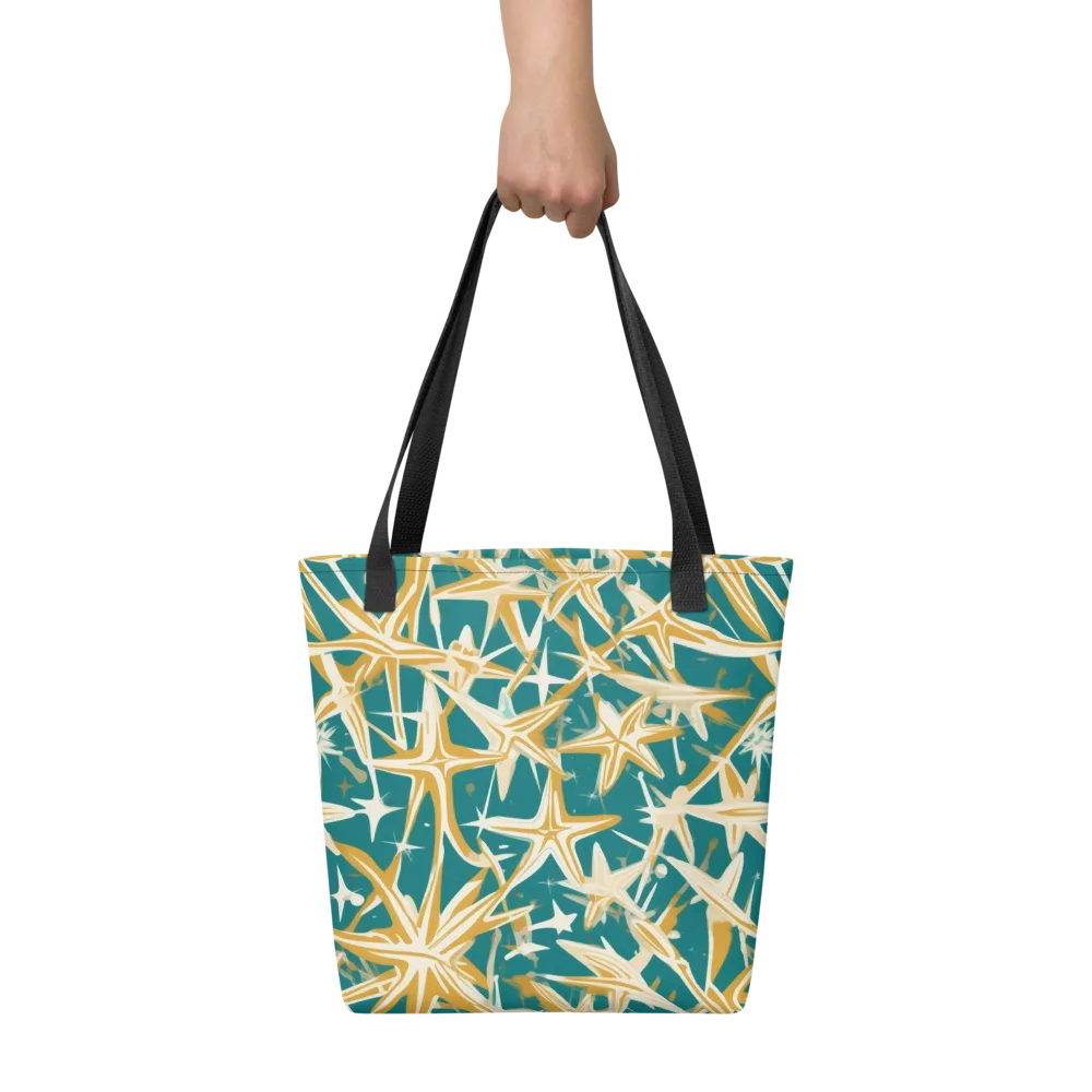 Teal Starburst on Tote Bag — Front