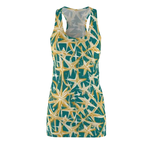 Teal Starburst on a Racerback Dress