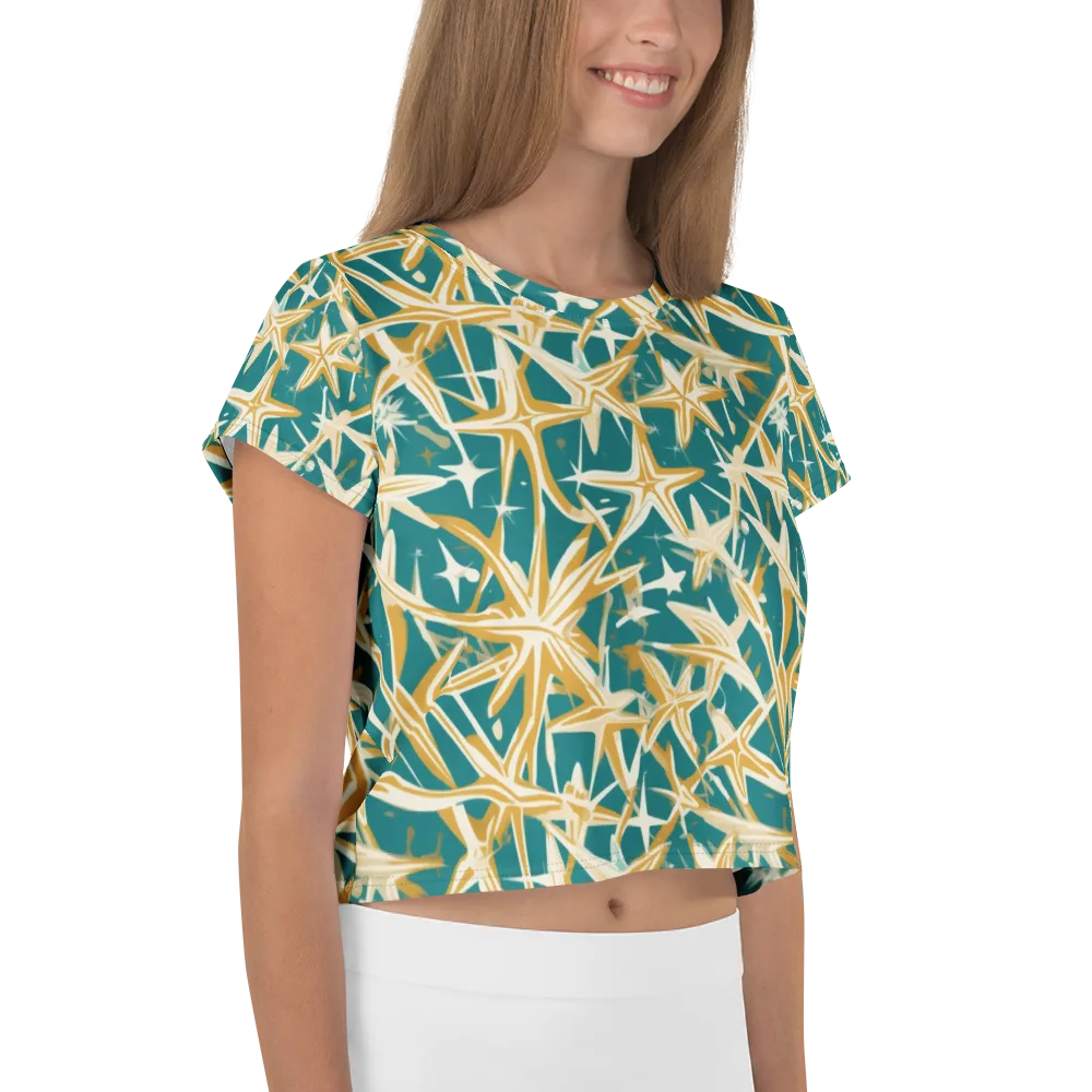 Teal Starburst on Crop Tee — Right