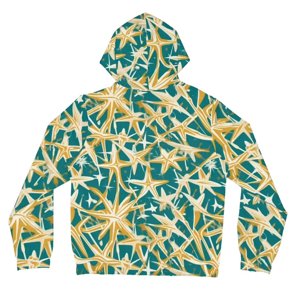 Teal Starburst on Women's Full-Zip Hoodie — Back